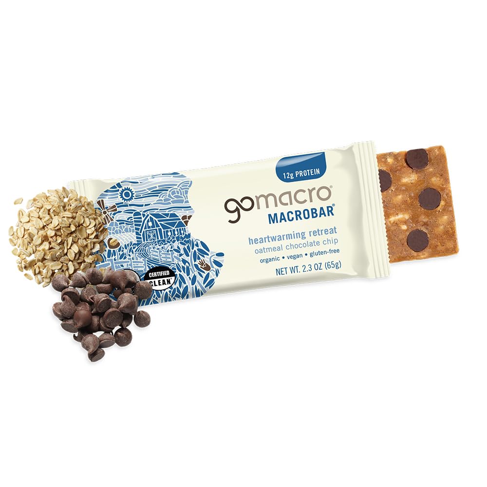Gomacro Oatmeal Chocolate Chip MacroBar, Case of 12 x 2.3 oz