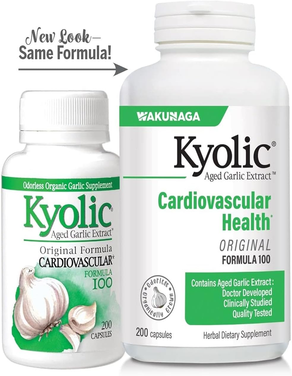 Kyolic Aged Garlic Extract, Cardiovascular Formula 100, 200 Capsules