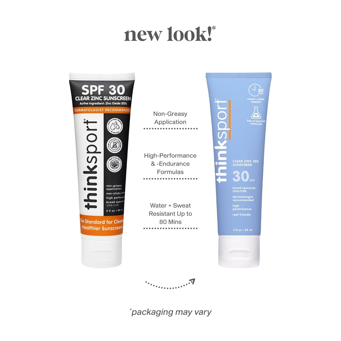 Thinksport Clear Zinc Sunscreen, SPF 30, Reef-Safe Mineral Formula, 3 Fl Oz.