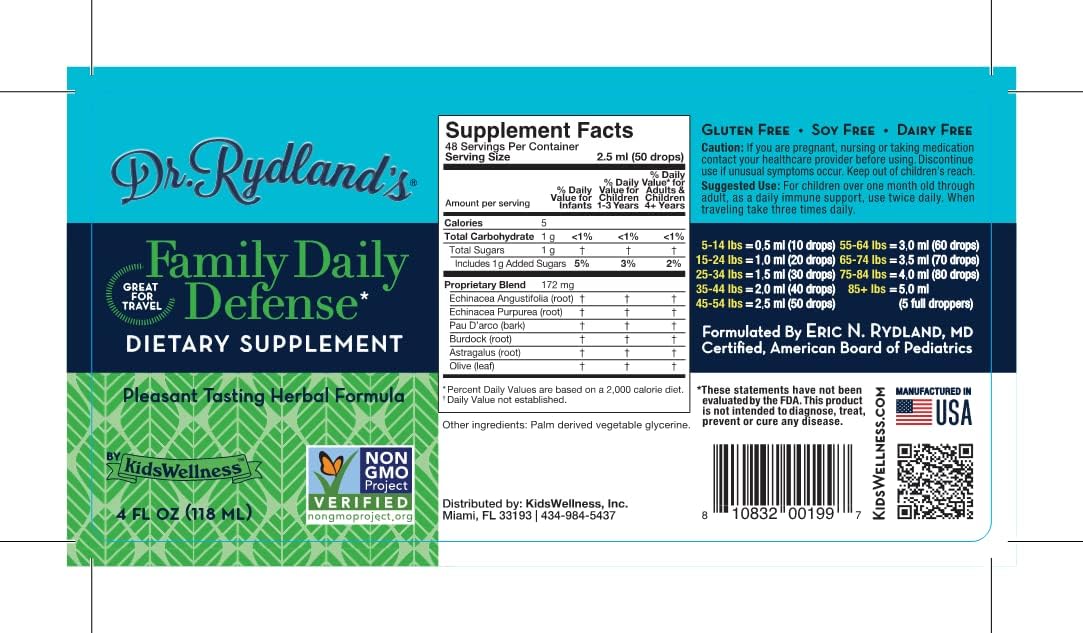Dr. Rydland's Daily Defense Herbal Formula, 4 Fl. Oz.