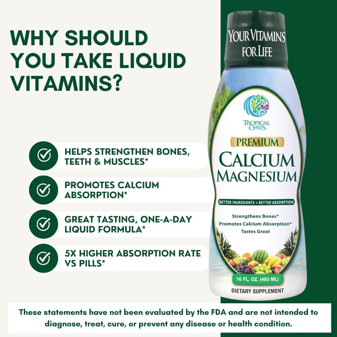 Tropical Oasis Liquid Calcium & Magnesium, Orange Flavor, 16 Fl. Oz.