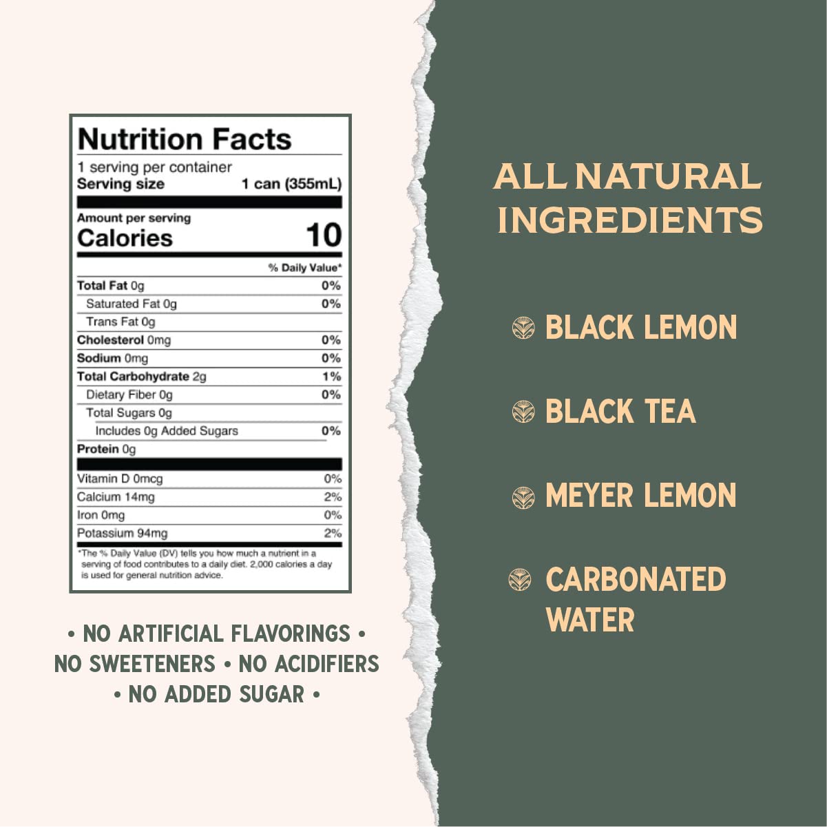 Rishi Sparkling Botanicals Black Lemon Tea, 12 x 12 fl oz