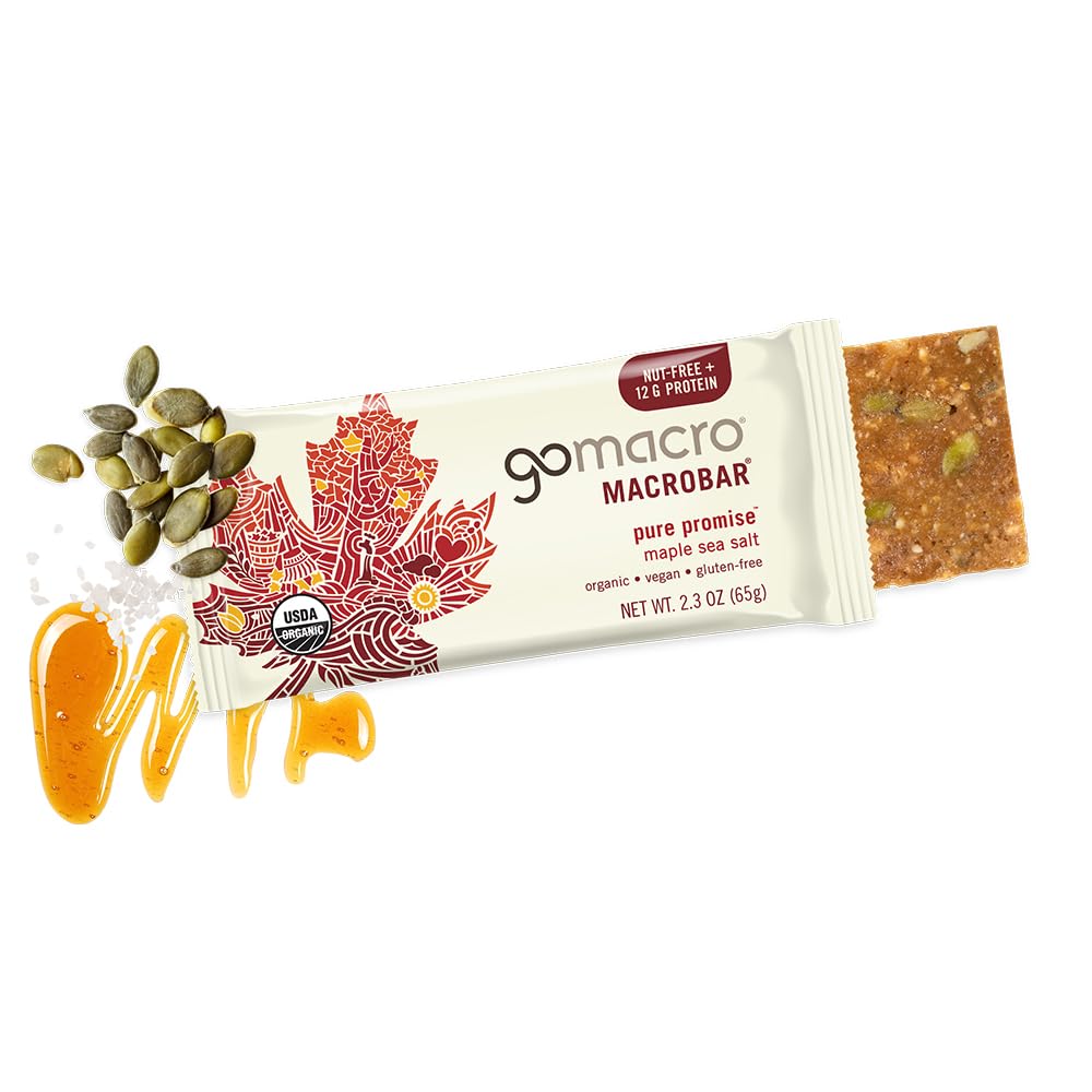 Gomacro MacroBar Maple Sea Salt, 2.3 Oz., Pack of 12