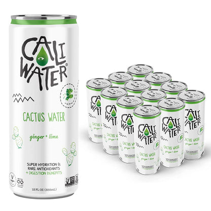 Caliwater Cactus Water: 12-Pack Bottles, Refreshing Ginger Lime, 12 fl oz Each