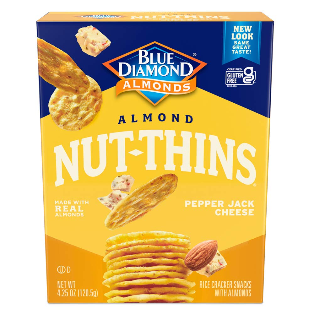 Blue Diamond Nut-Thins Pepper Jack Crackers, 4.25 Oz, Pack of 12