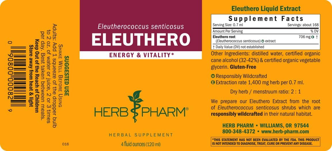 Herb Pharm Eleuthero Extract, 1 Fl Oz