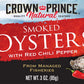 Crown Prince Smoked Oysters with Red Chili Pepper - 3 Oz. (Pack of 18)