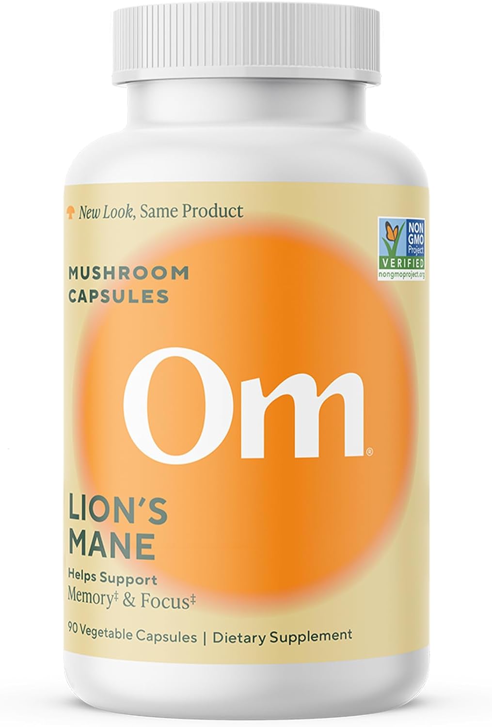 Om Mushroom Superfood Lion's Mane Mushroom Capsules, 90 Count