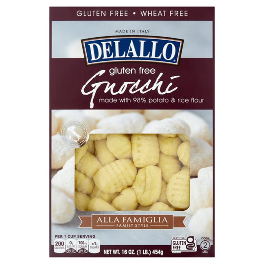 Delallo Gluten-Free Potato Gnocchi, 12 oz, Pack of 6