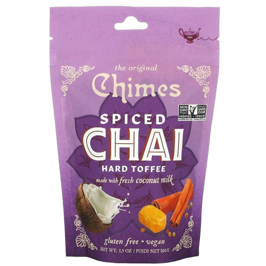 Chimes Hard Toffee Spiced Chai, 3.5 oz (Pack of 12) - Gluten-Free Dairy-Free
