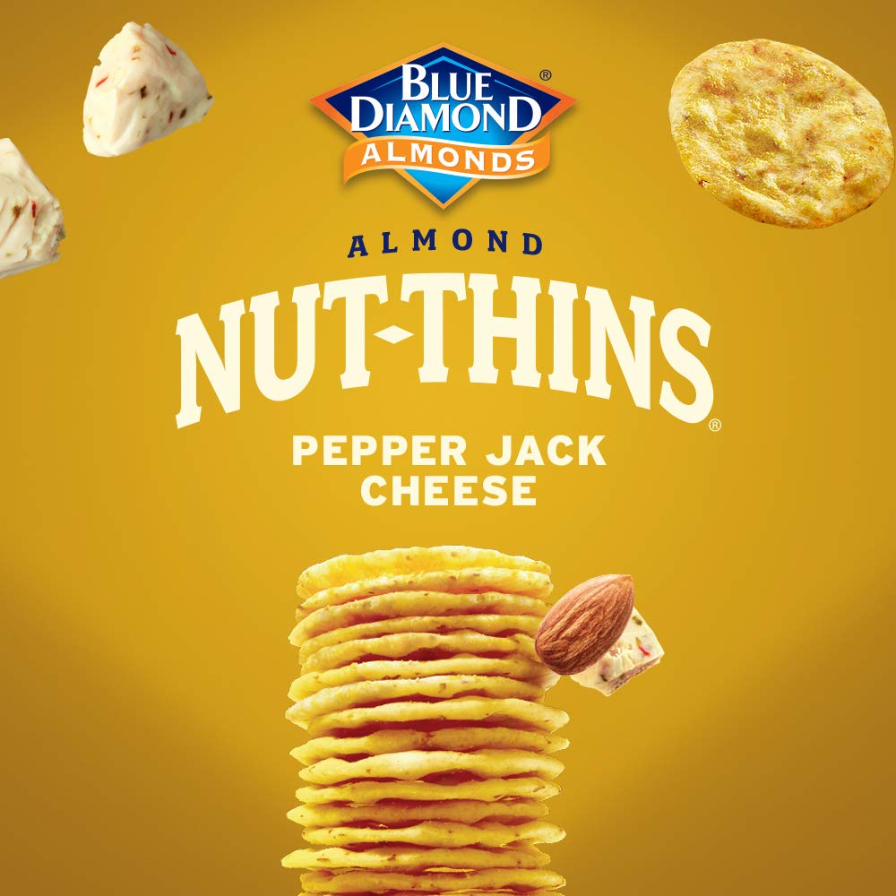 Blue Diamond Nut-Thins Pepper Jack Crackers, 4.25 Oz, Pack of 12