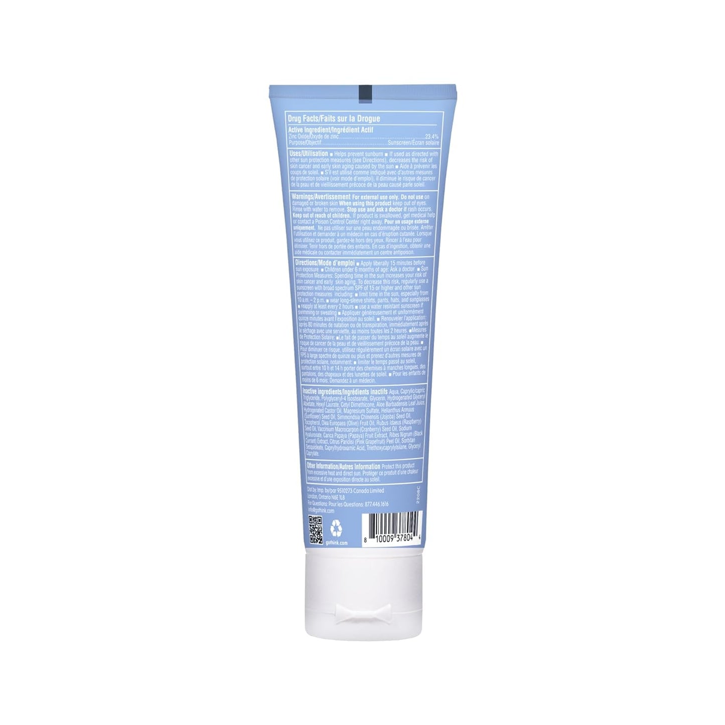 Thinksport Sunscreen, SPF 50+, Mineral Formula, 3 Fl Oz, Pack of 2.