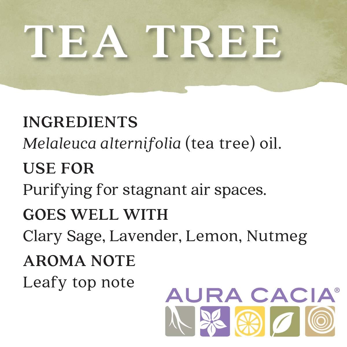 Aura Cacia Pure Tea Tree Essential Oil, 100% Natural, Cleansing & Purifying, 2 fl oz