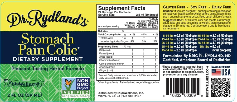 Dr. Rydland's Herbal Formula, Stomach & Colic, 2 fl oz