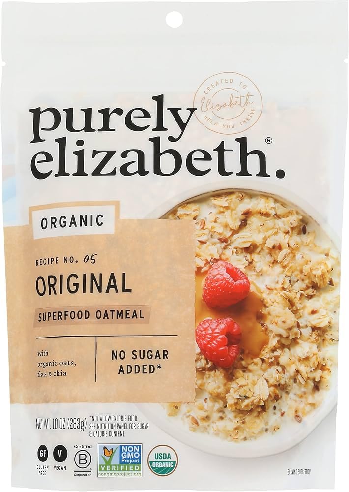 Purely Elizabeth Organic Ancient Grain Original Oatmeal, 10 oz., Pack of 6