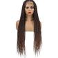 Twist Braided Wig | Box Braided Lace Front Wig | Faux Locs & Goddess Braids | Synthetic Hair