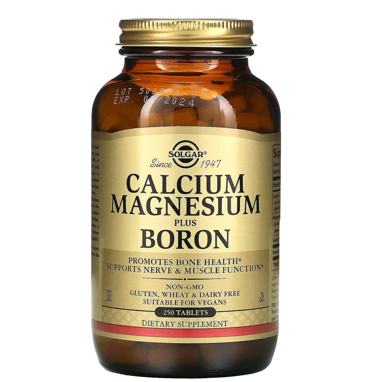 Solgar Calcium Magnesium Plus Boron, 250 Tablets
