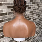 Feeding braid Wig, Human Hair Curls, Color 1B/30 Swiss Full Lace - Cornrow Janiece