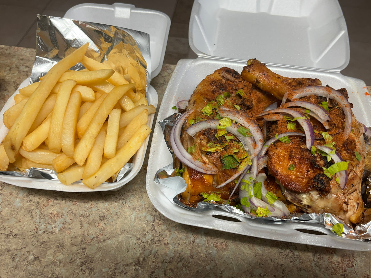 Chicken Quarter with French Fries