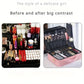 Large Capacity Travel Makeup Bag With Adjustable Dividers - High Quality Oxford Cloth Makeup Storage Box, Portable Makeup Storage Box For Women And Girls, Red/ Black - Perfect Gift For Beauty Lovers,
