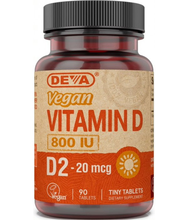 Deva Vegan Vitamin D2 - 800 IU (90 Tablets)