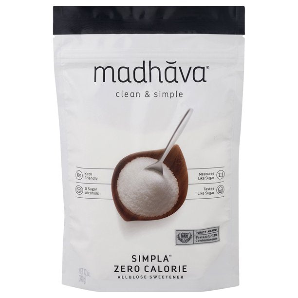 Bulk Pack of 6, Madhava Honey - Simpla Sweetener, Allulose Clean and Simple (12 Oz)
