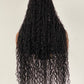 Crush Bohemian Cornrow Braided Wig, Swiss Full Lace, Black Color, Waist Length, Standard Density.