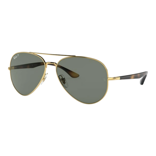 Ray-Ban RB3675 Polarized Aviator Sunglasses Arista Gold/Green Classic G-15
