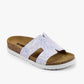 Liora II by LEON- Women’s Leather Sandal- Shimmering Slide Sandals with Glitter Effect