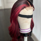 4 By 4 Loose Wavy Closure Wig (100% Human Hair) 18 Inches Wine Color
