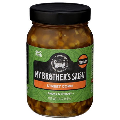 My Brother's Salsa Medium Salsa Street Corn, 16 Oz (Pack of 6)