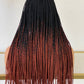Ready To Ship Box Braid - 4 by 4 Closure Ombré