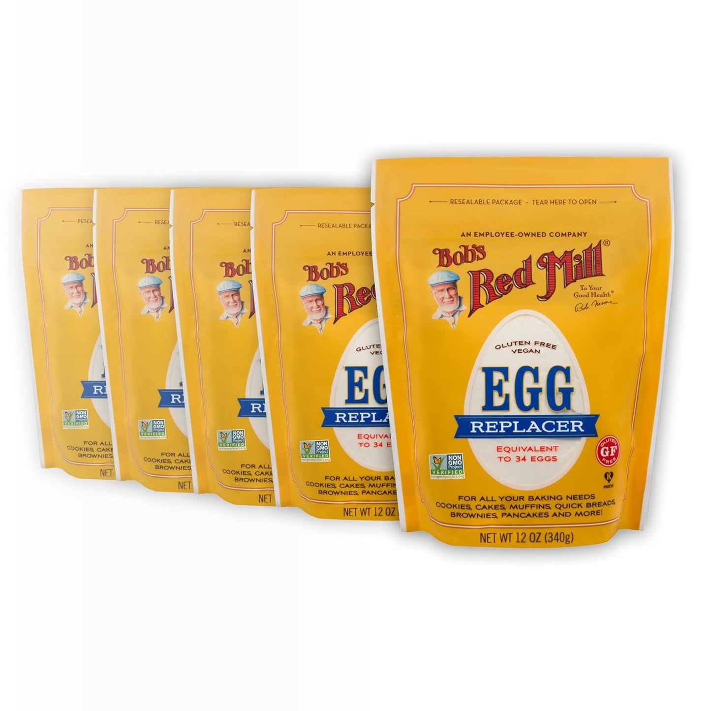 Bob's Red Mill Gluten-Free Egg Replacer, 12 oz, Pack of 5