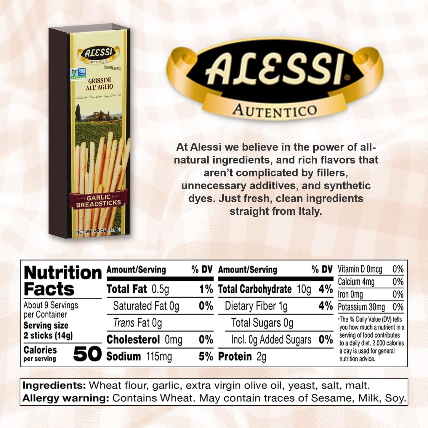 Alessi Original Garlic Breadsticks (Pack of 12)