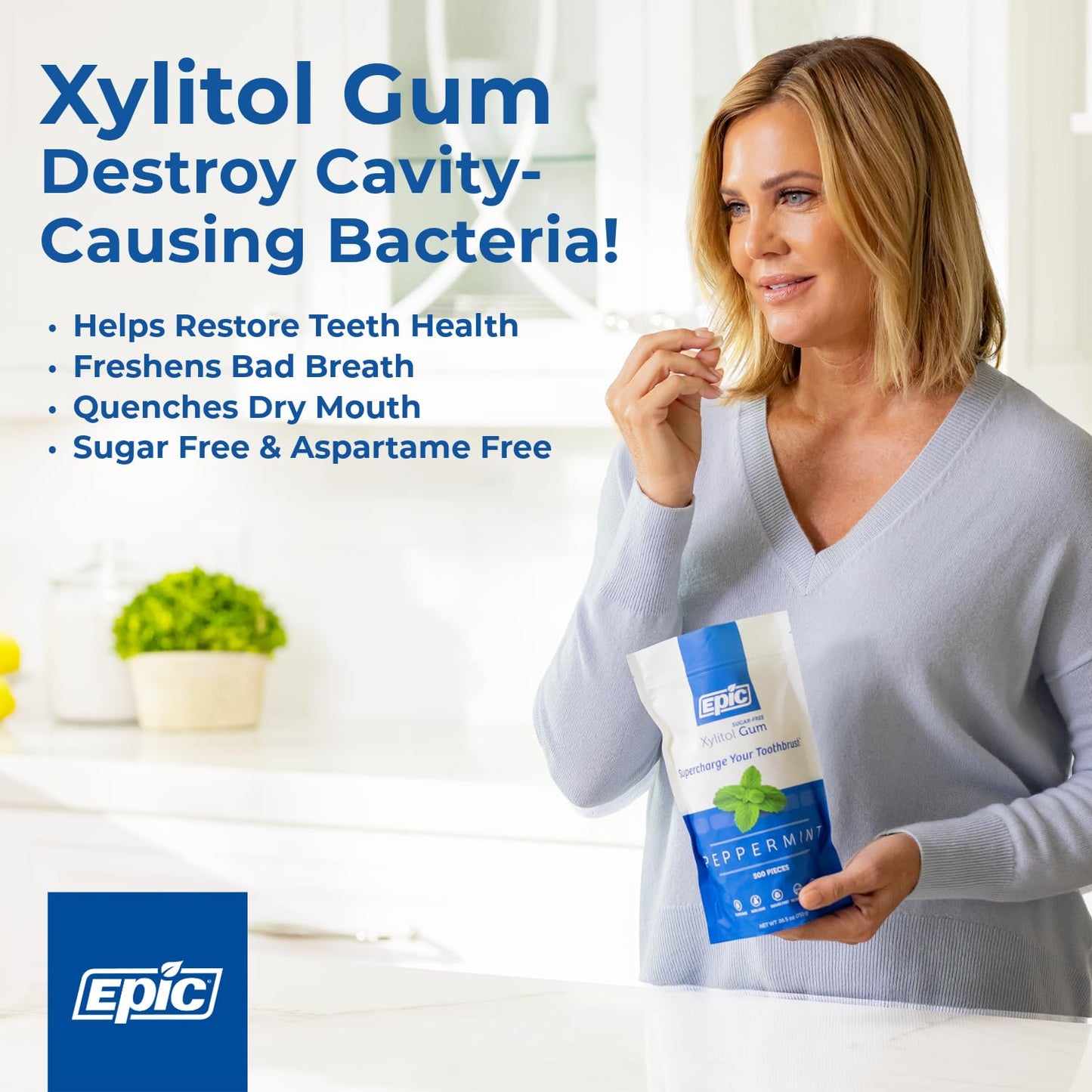 Epic Dental Xylitol Gum, Cinnamon Blast, Case of 12 — Sugar-Free, Gluten-Free & Non-GMO