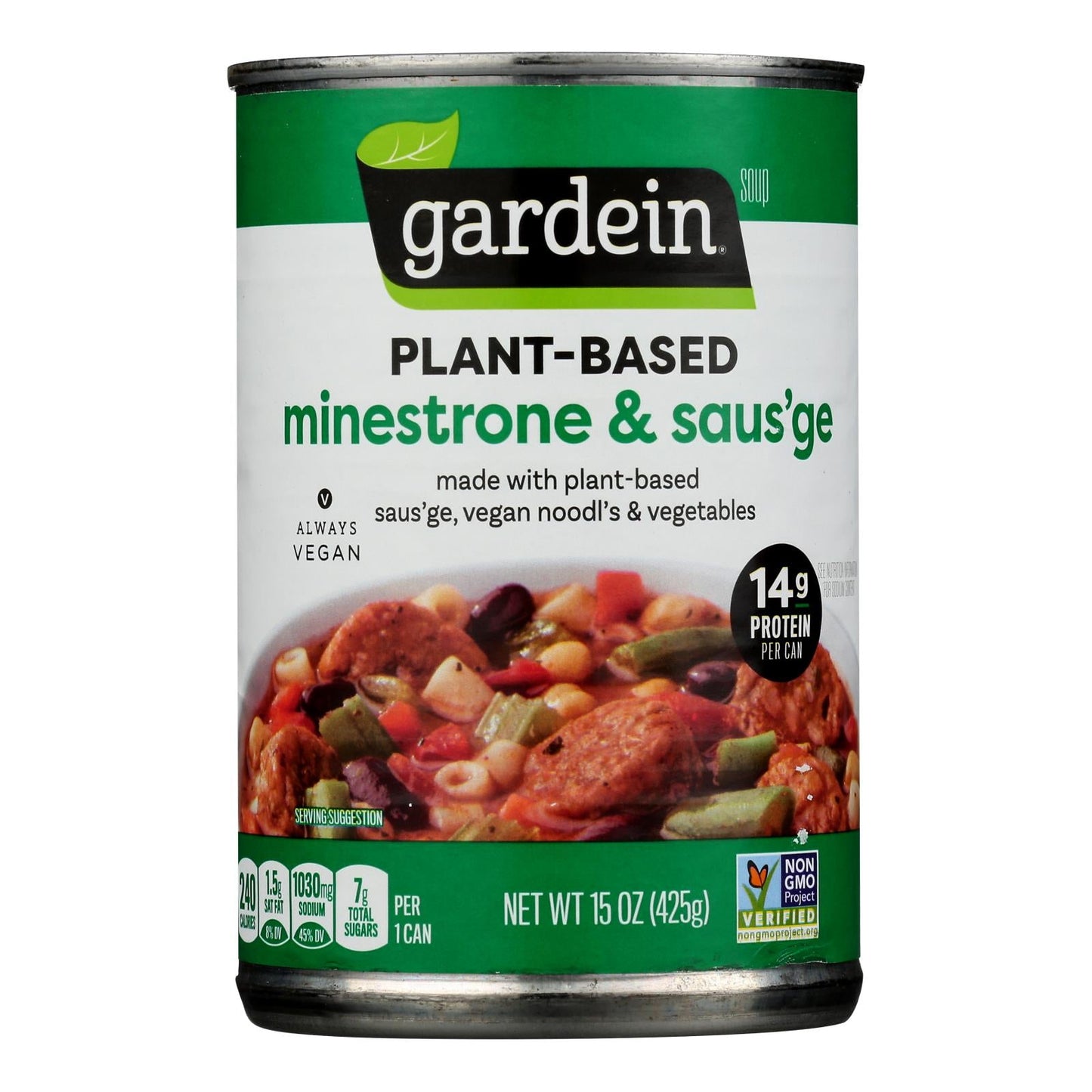 Gardein Plant-Based Minestrone Soup (Pack of 12 - 15 Oz)