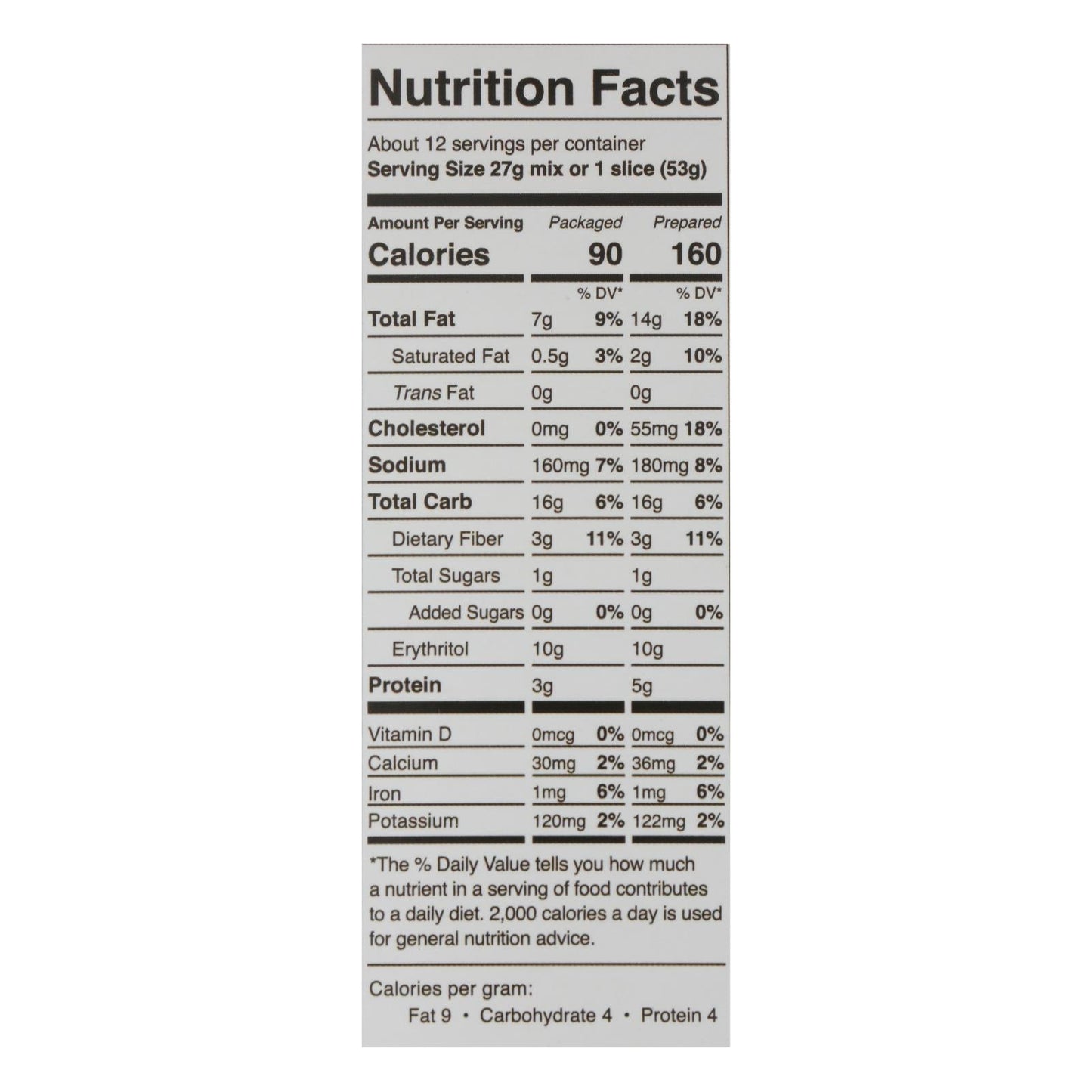 Swerve Mix Bake Yellow Cake 11.4oz (Pack of 6)