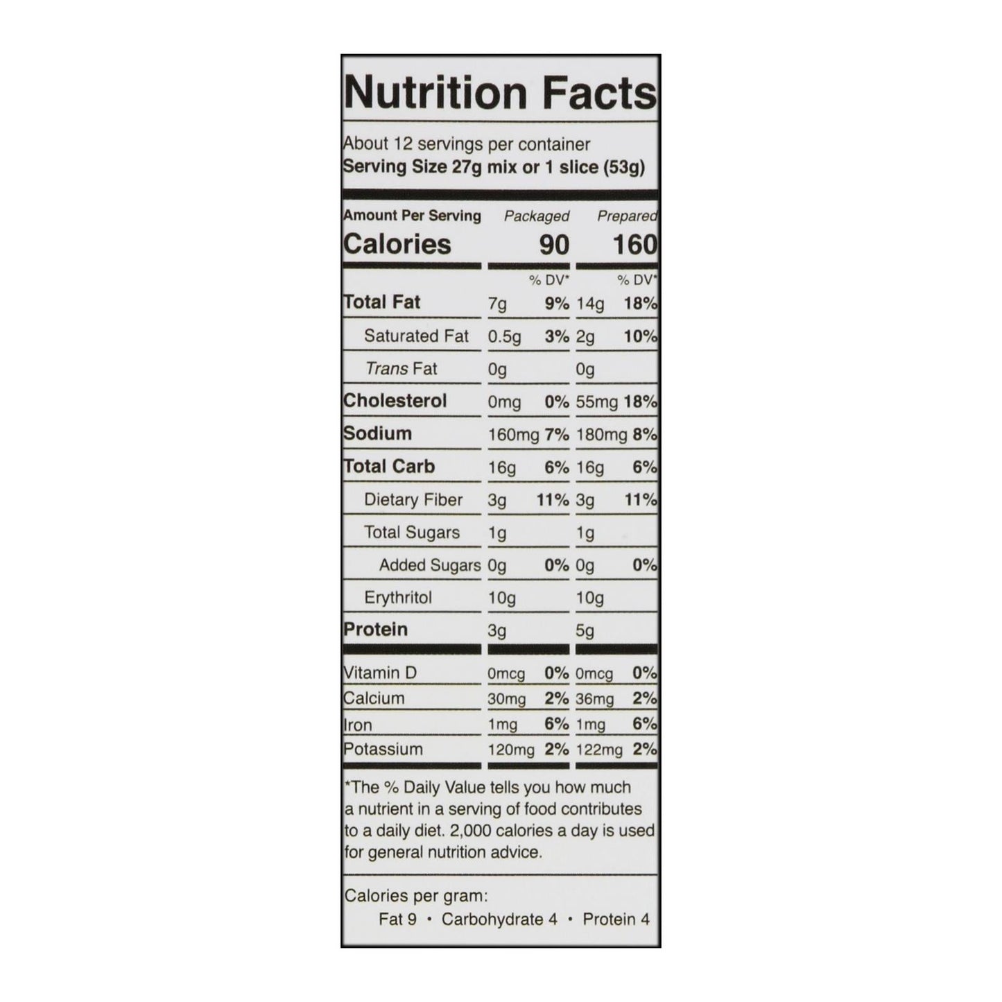 Swerve Mix Bake Yellow Cake 11.4oz (Pack of 6)