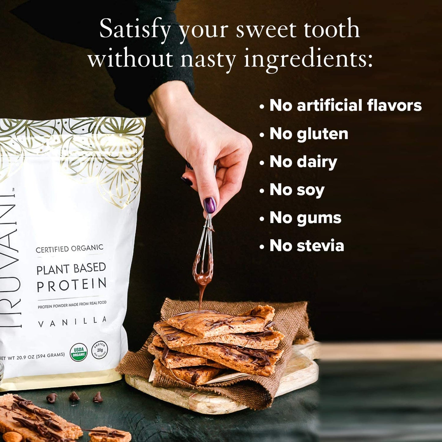 Truvani Vanilla Plant-Based Protein Powder - 10.47 Oz