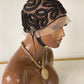 Baldie Cornrow Full Lace Wig, Natural Color, Medium Brown Full Lace