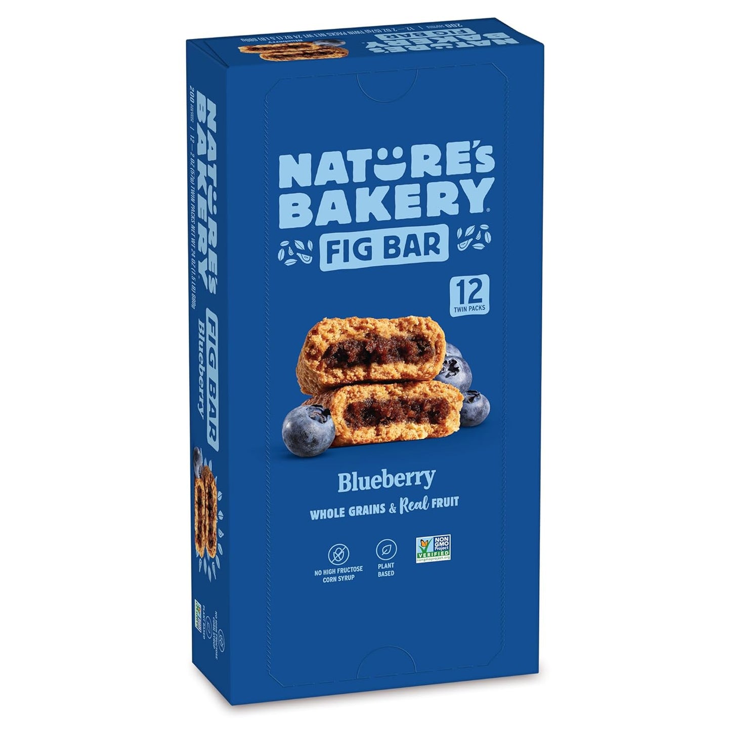 Nature's Bakery Blueberry Fig Bars, Stone Ground Whole Wheat, 2 oz, Pack of 12