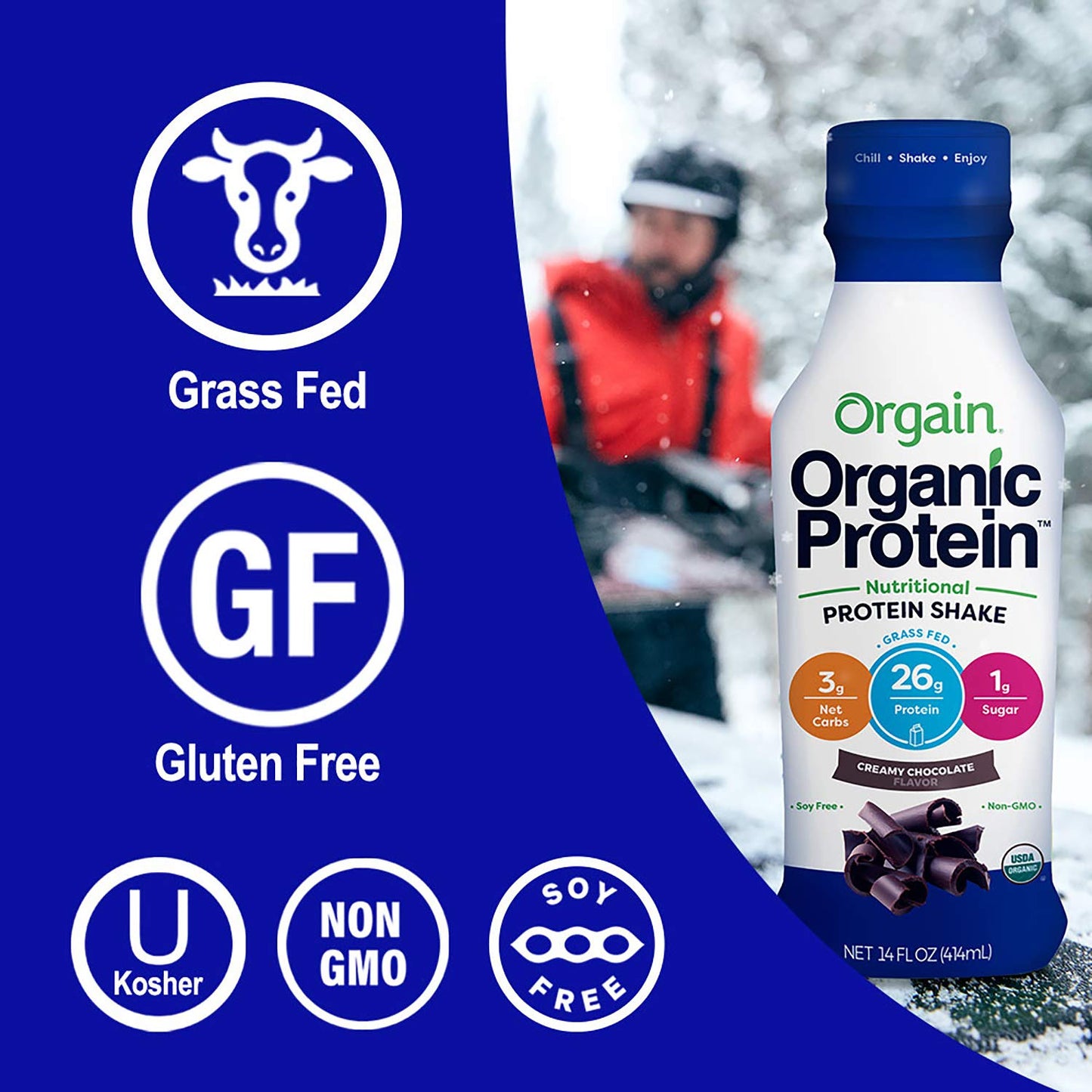 Orgain Creamy Chocolate Nutritional Protein Shake (14 Fl Oz Pack of 12)