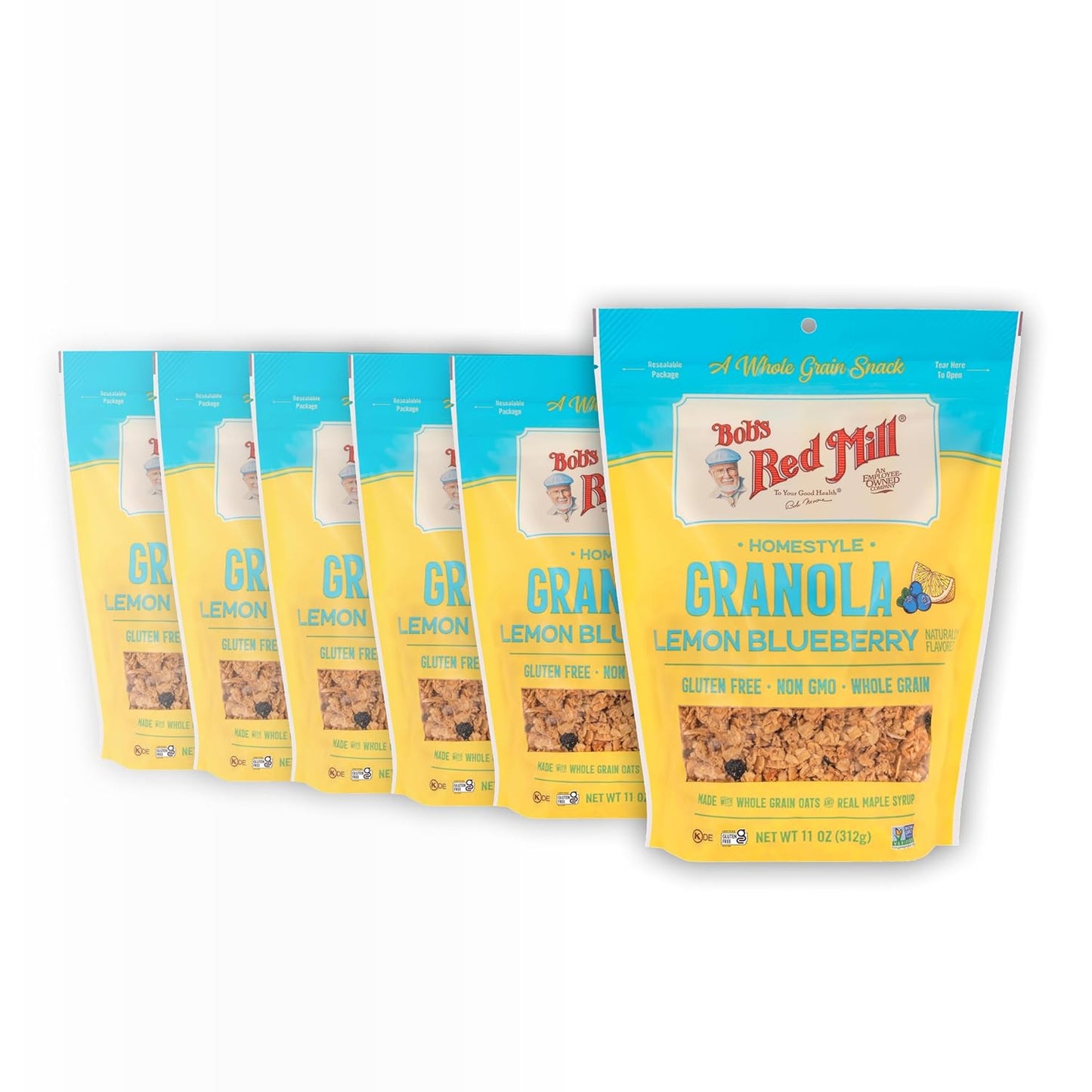 Bob's Red Mill Organic Lemon Blueberry Granola, Case of 6, 11 oz Bags
