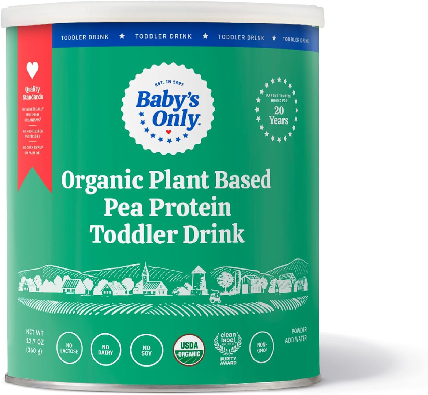 Bulk Pack of 6, Baby's Only Organic - Plant-Based Pea Protein Toddler Formula, 12.7 oz- Organic, Gluten-Free, Kosher