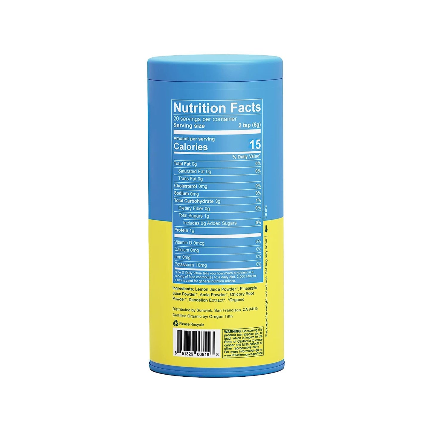 Sunwink Digestion Lemonade Powder Mix - 4.2 Oz