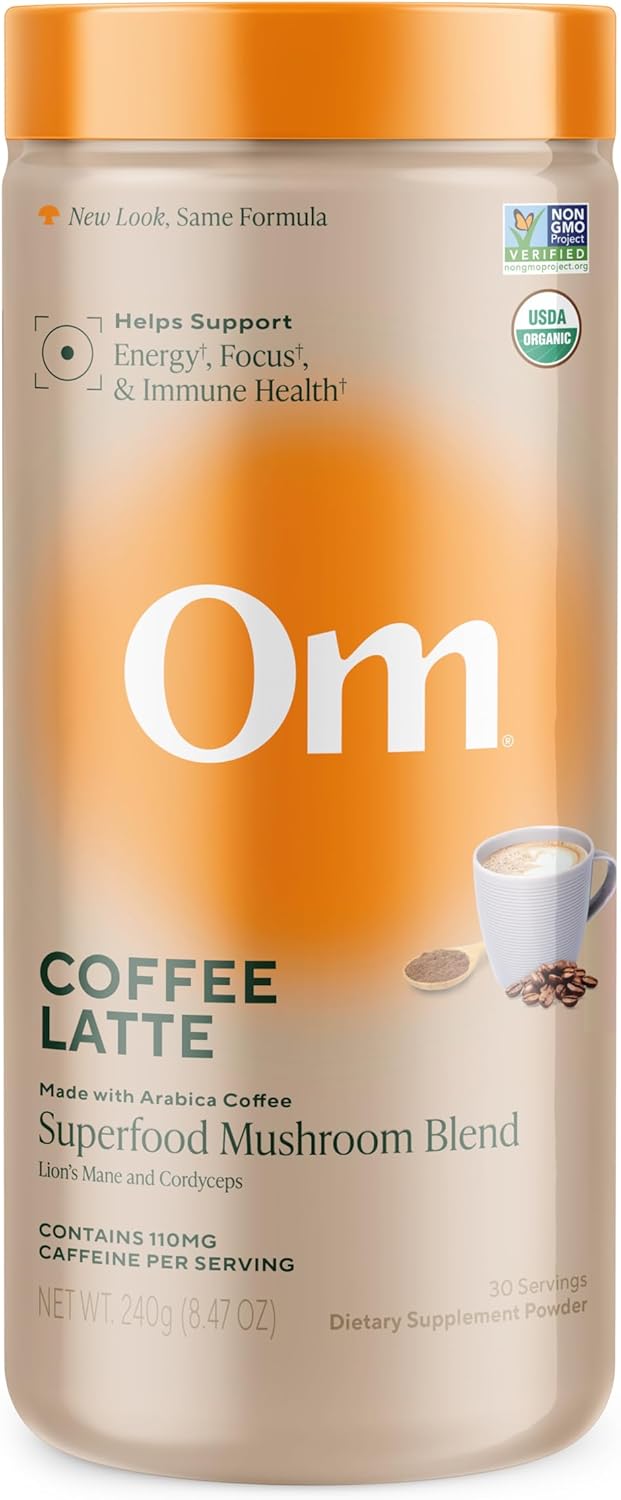 Om Mushroom Superfood Coffee Latte Blend, 8.47 oz.