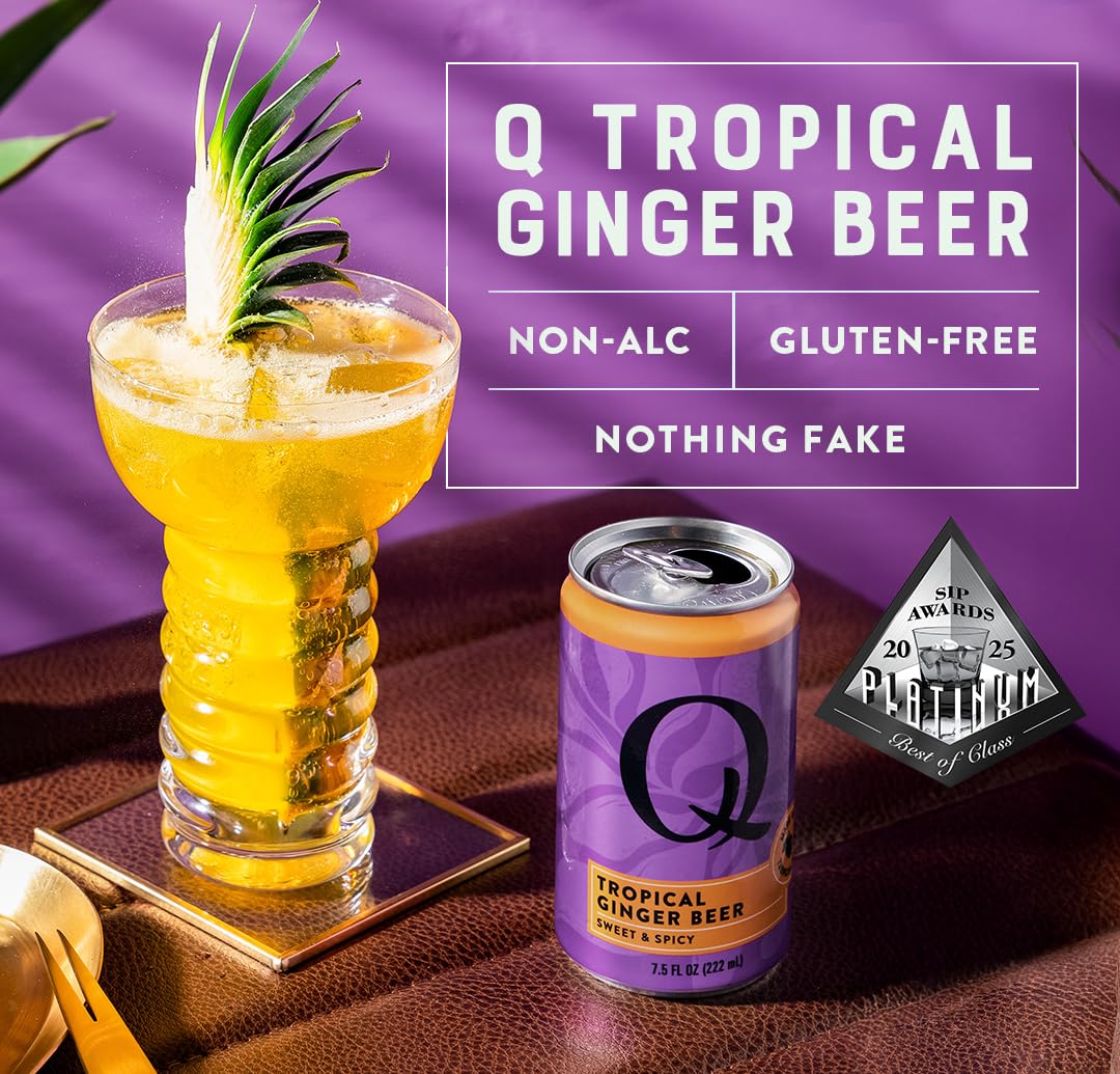 Q Drinks Ginger Beer Tropical (Pack of 6-4/7.5 Fl Oz)