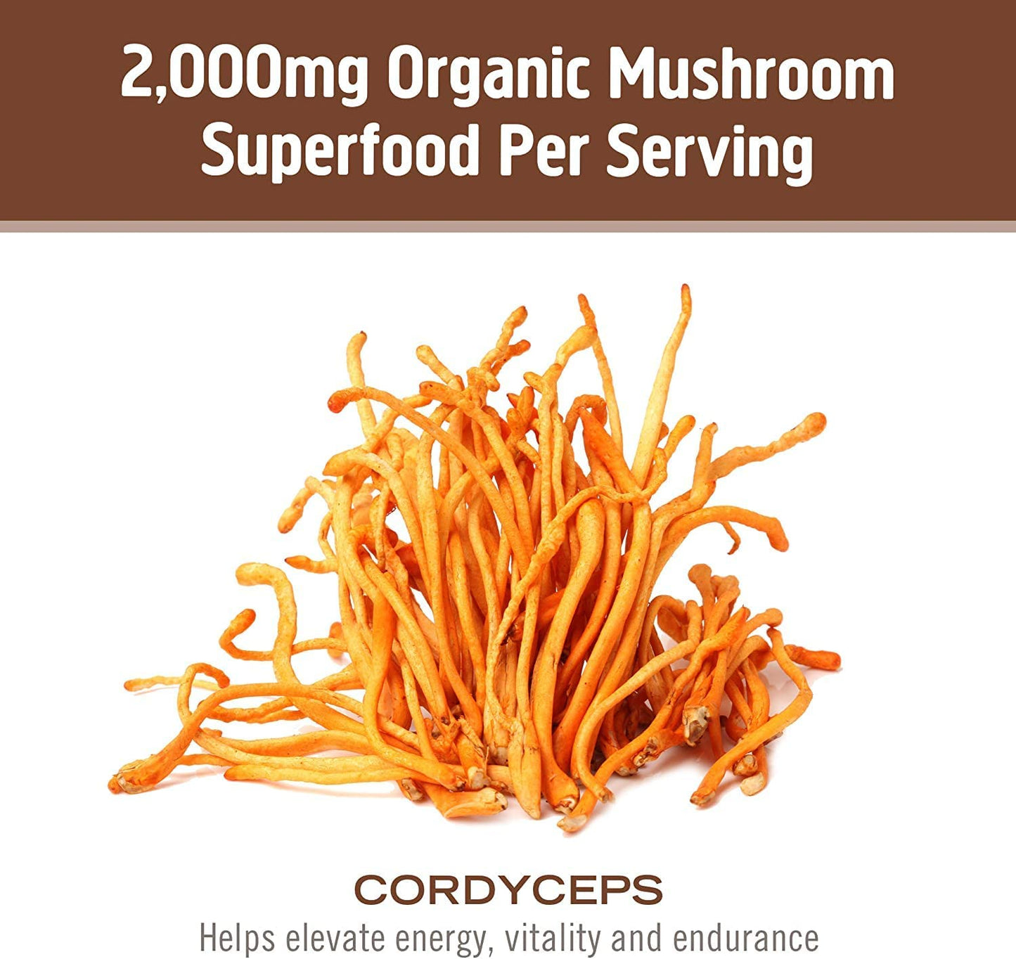 Om Mushroom Superfood Cordyceps Mushroom Capsules, Energy and Endurance Support Supplement, 90 Count