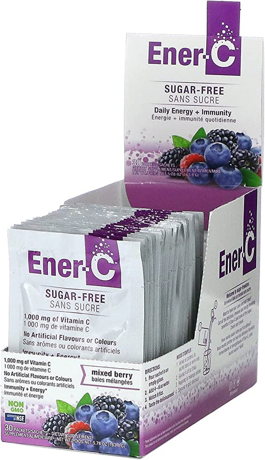 Ener-C Max Berry Vitamin C Drink Mix, 30 Pack, 1000mg Sugar Free