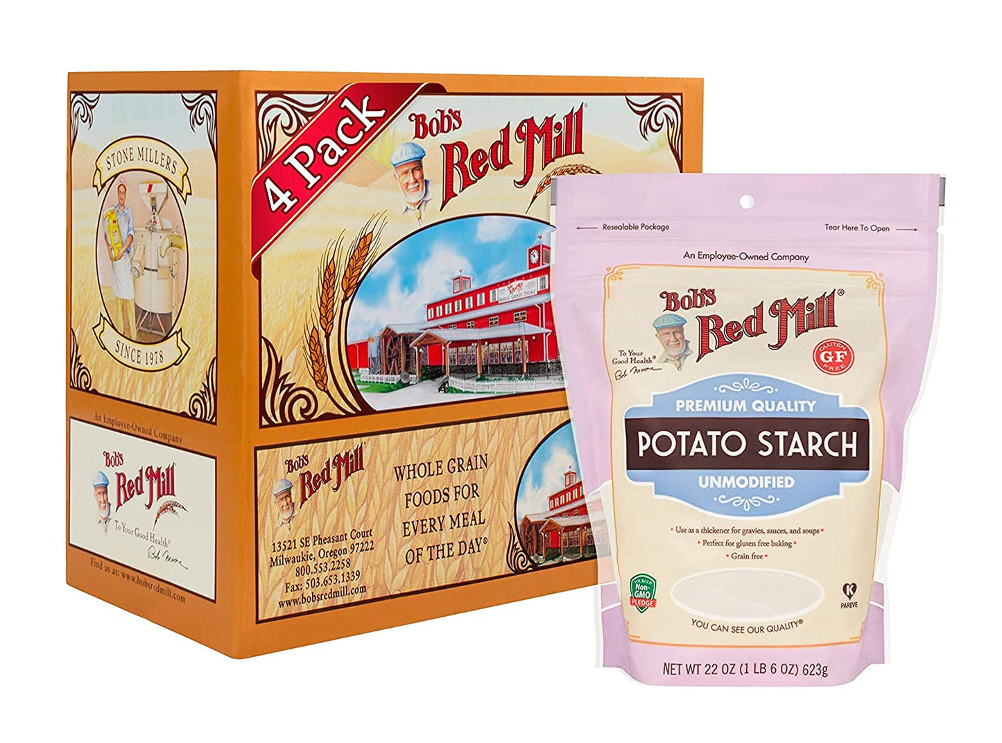 Bob's Red Mill Organic Potato Starch, Gluten-Free Flour, 4-Pack (22 oz)